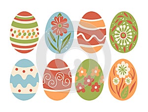 Set of Colored easter eggs vector isolated.