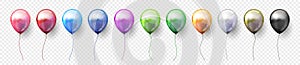 Set colored helium fly balloons - stock vector