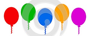 Set colored helium fly balloons - vector