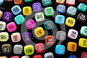 set of colored markers