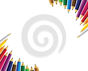 Set of colored pencils white background