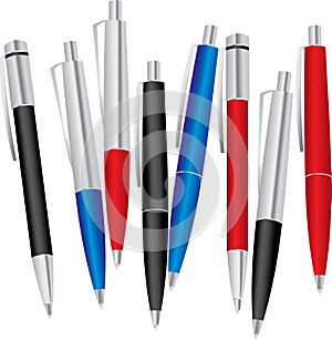 Set of colored pens