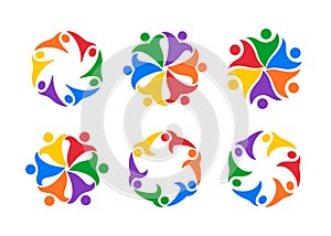 Set of Colored Social Association Logo