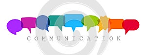 Set of colored speech bubble communication concept, chat sign - vector