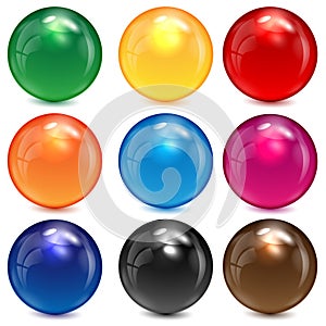 Set of colored spheres