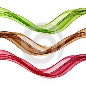 Set of colored transparent waves. vector wavy waves. Design element