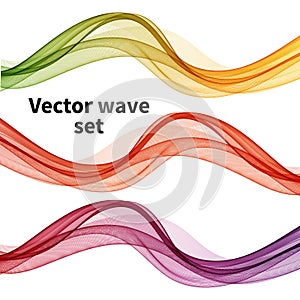 Set of colored transparent waves. vector wavy waves. Design element eps10