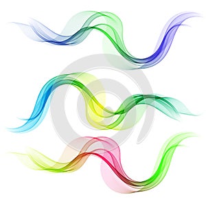 Set of colored transparent waves. vector wavy waves. Design element