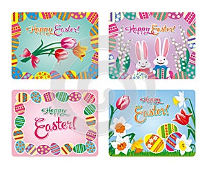 Set of colored vector cards Happy Easter