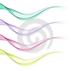 Set of colored waves Vector wave color set