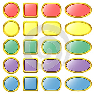 Set of colored web buttons