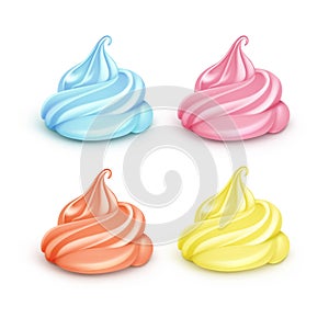 Set of Colored Whipped Cream for Cupcakes