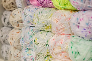 A set of colored yarn