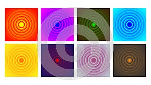 Set of colorful 3d circle illusion effects