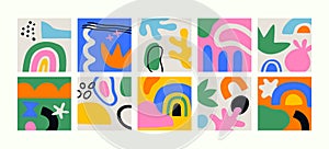 Set of colorful abstract art banner collection