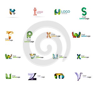 Set of colorful abstract letter corporate logos