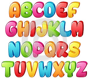 Set of colorful alphabets letter on a white background photo