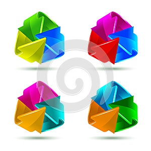 Set of colorful arrows icons