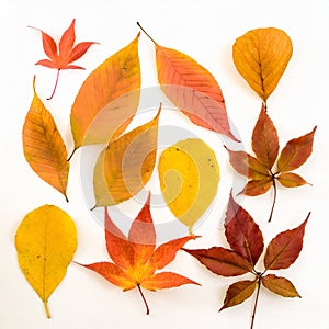 Set of colorful autumn leaves