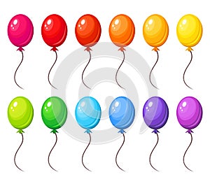 Set of colorful balloons. Vector illustration.