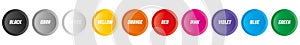 Set of 10 colorful vector buttons