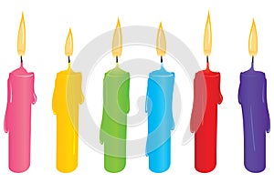 Set of colorful candles photo