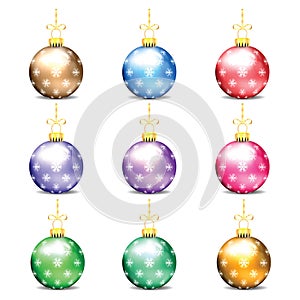 Set of colorful Christmas balls