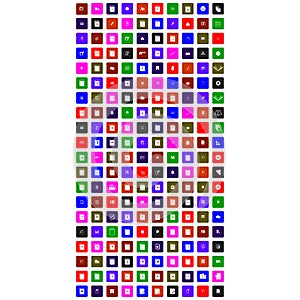 Set of colorful circle mobile icon