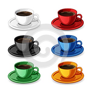 Set of colorful coffee cups.