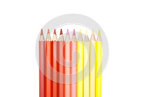 Set of colorful colored pencils