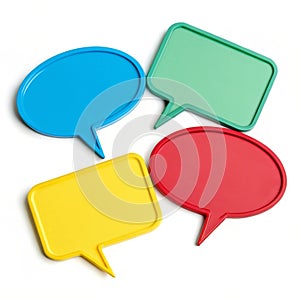 Colored comic speech bubbles isolated on white background