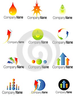 Set of colorful company logos