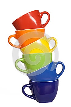 Set of colorful cups.