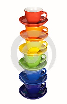 Set of colorful cups.