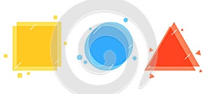 set of colorful 3d geometric basic shapes