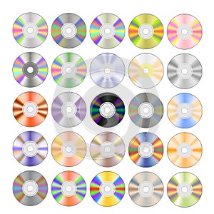 Set of Colorful Different Compact Discs