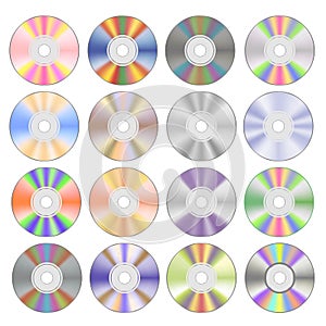 Set of Colorful Different Compact Discs