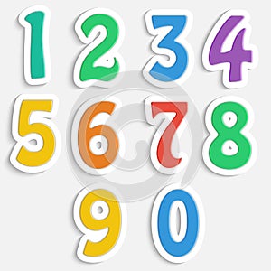Set of colorful digits