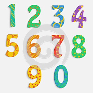 Set of colorful digits