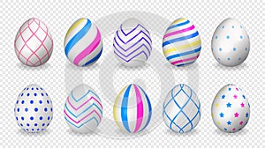 Set of 10 colorful easter eggs