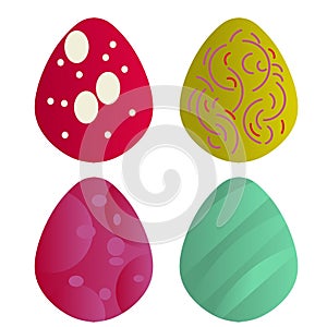 Set Of Colorful Easter Eggs design