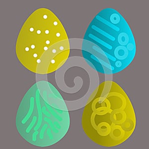 Set Of Colorful Easter Eggs design