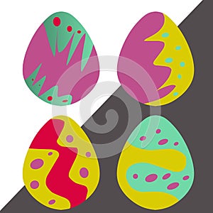 Set Of Colorful Easter Eggs design