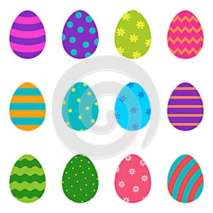 Set of colorful Easter eggs, illustration