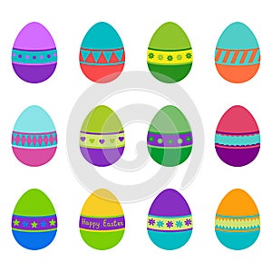 Set of colorful Easter eggs, illustration
