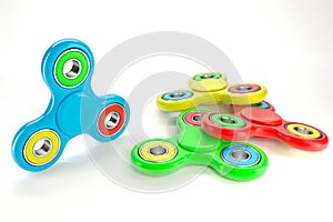 Set of colorful fidget spinners