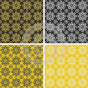 Set of colorful geometric pattern background.