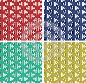 Set of colorful geometric pattern background.