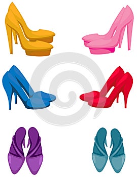 Set of colorful high heels