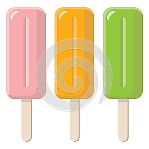 Set of colorful ice creams